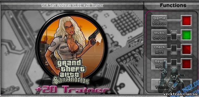 Grand Theft Auto ~ San Andreas: Трейнер (+20) [1.01]